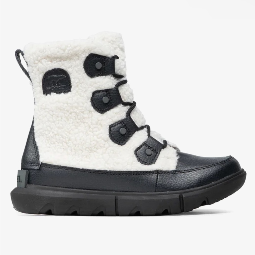 Sorel Women's Explorer II Joan Cozy Winter Boot In Black Sea Salt Size 9.5